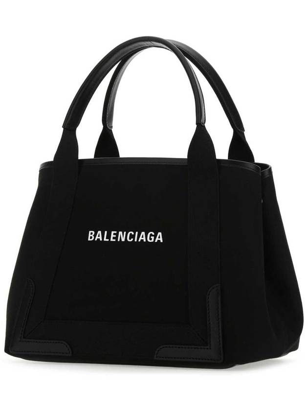 Balenciaga Cabas Logo Canvas Small Tote Bag Black