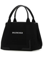 Balenciaga Cabas Logo Canvas Small Tote Bag Black