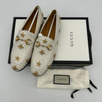 GUCCI - Jordaan Flat - Leather White for Women, US Women`s Size 4 24080802