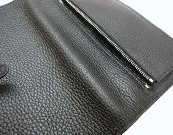 Hermes Wallet H2003 Ladies Cow Leather Black