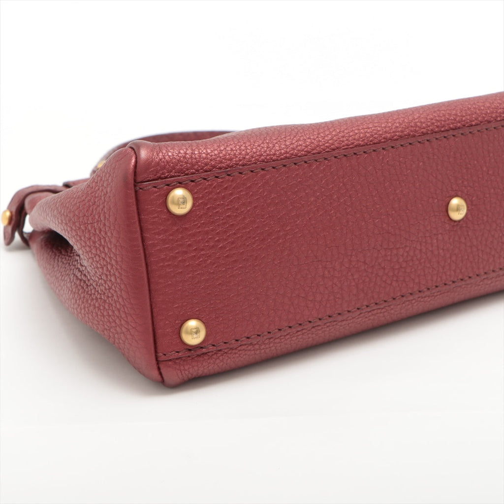FENDI Peekaboo Selleria Bag in Leather Red 8BN226