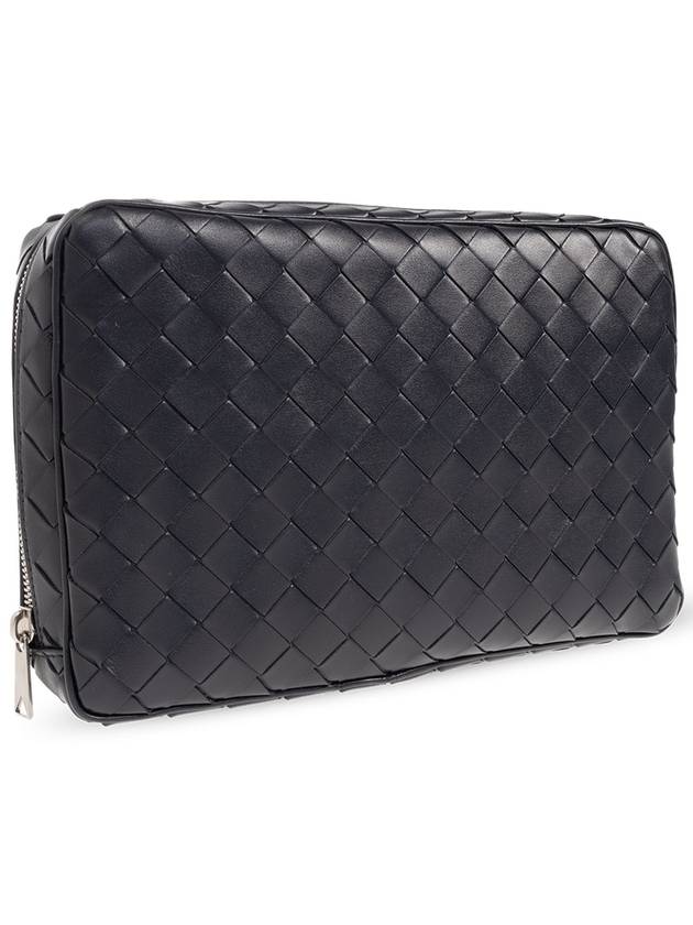 Bottega Veneta Bottega Veneta Leather Handbag, Men's, Navy Blue