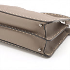 Fendi Peekaboo I See You Handbag Taupe Leather 2WAY 8BN321
