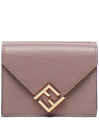 Fendi FF Diamond Calf Leather Half Wallet Pink