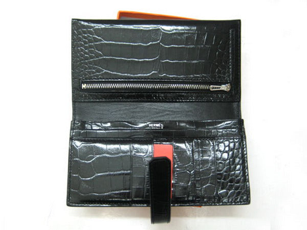 Hermes Wallet H1115 Ladies Wallet Black