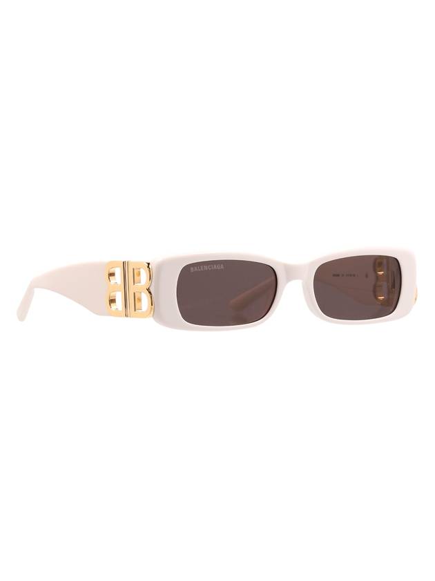 Balenciaga Eyewear Dynasty Rectangular Frame Sunglasses White Gold Grey