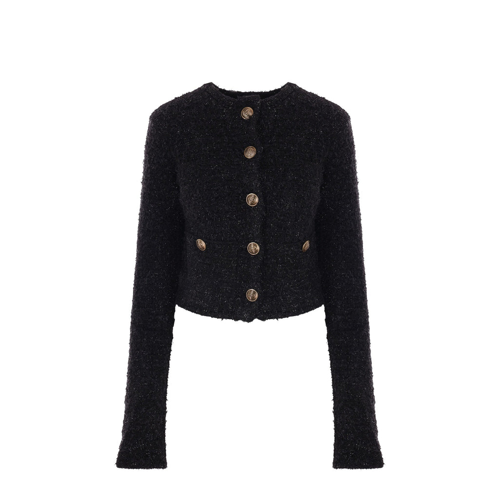Balenciaga Crop Boucle Cardigan Women