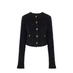Balenciaga Crop Boucle Cardigan Women