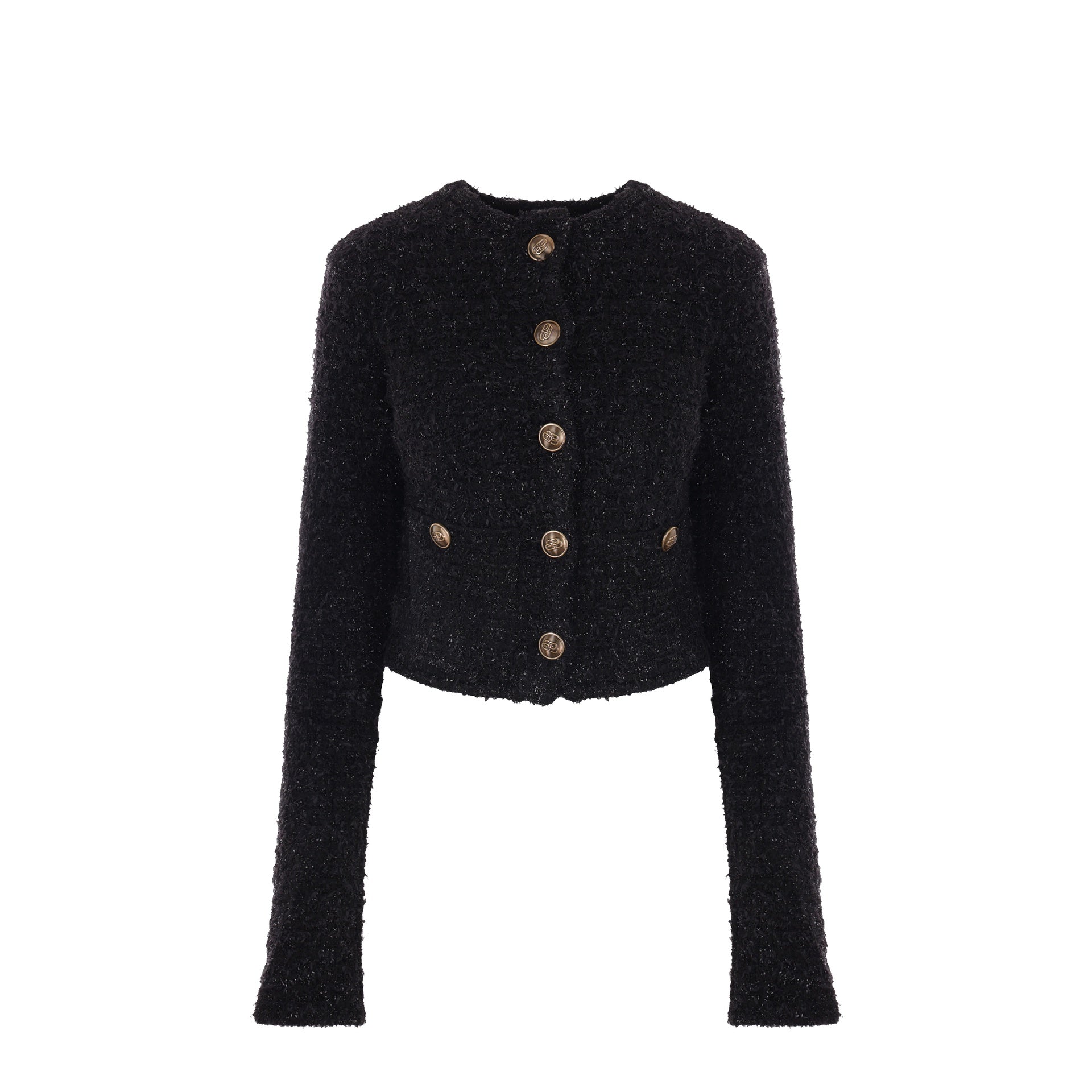 Balenciaga Crop Boucle Cardigan Women