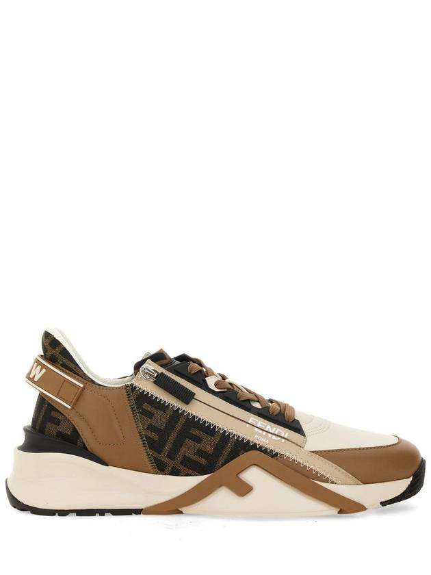 Fendi Flow FF Jacquard Leather Running Low Top Sneakers Brown