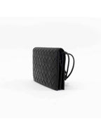 Bottega Veneta Intrecciato Strap Long Wallet Black