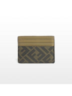 Fendi Fendi FF logo black brown card wallet 7M0164