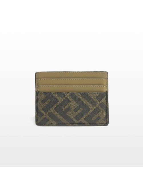 Fendi Fendi FF logo black brown card wallet 7M0164