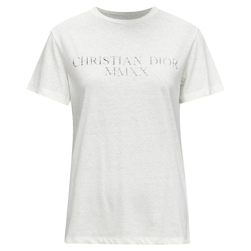 Dior MMXX Together Apart Print Washed Cotton Linen Sleeve Tshirt