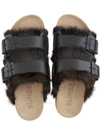 Burberry Burberry Men's Black Ackland Faux Fur Slides, Brand Size 41 (US Size 8)