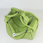 Hermes Lindy 34cm handbag 6208 green Silver