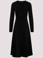 Balenciaga Women's Stretch Crepe Twill Long Dress Black