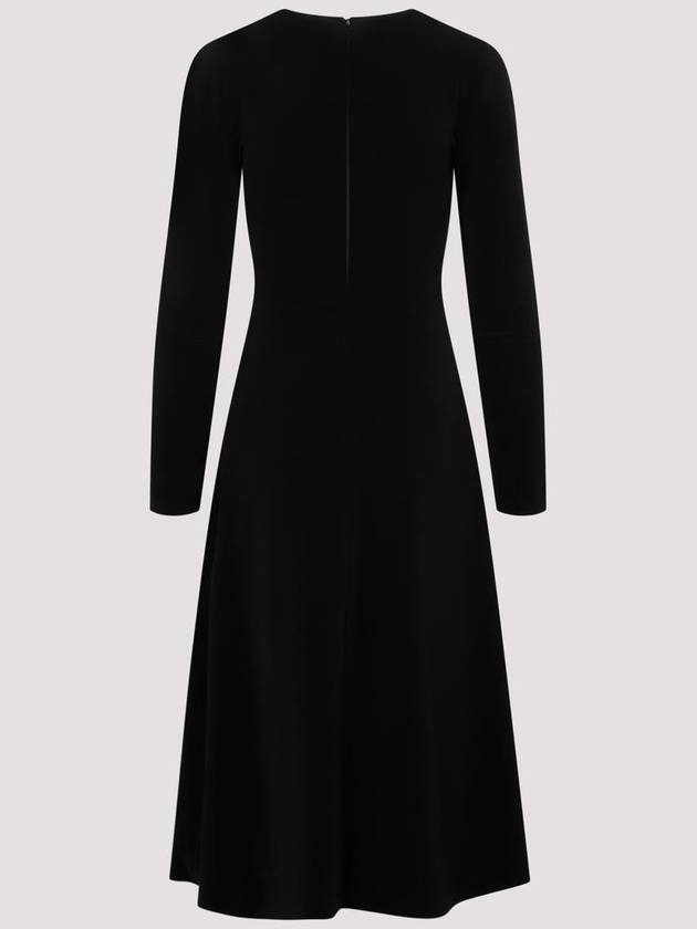 Balenciaga Women's Stretch Crepe Twill Long Dress Black