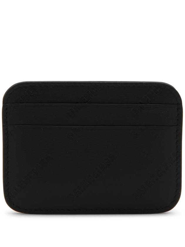 Balenciaga Embossed Logo Card Wallet Black
