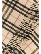 Burberry Check Pattern Cashmere Scarf Alabaster