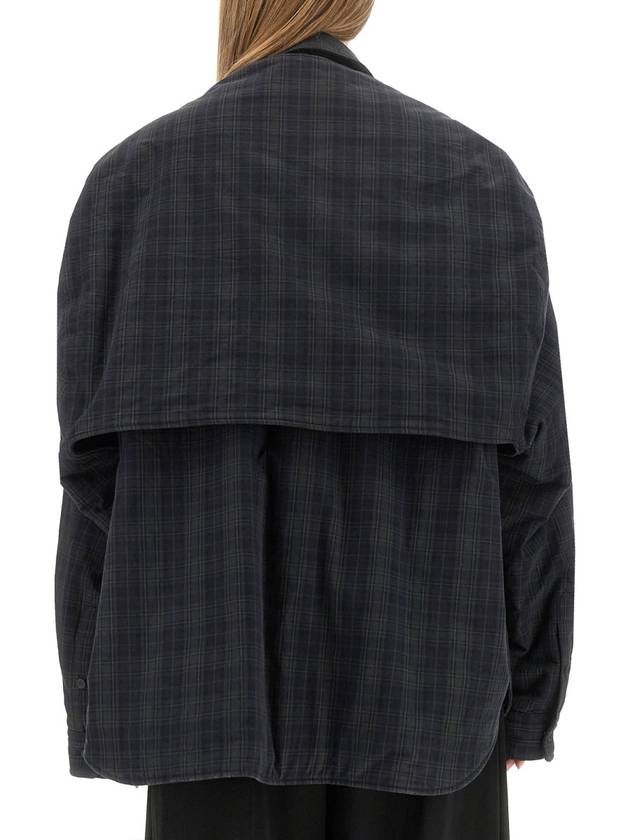 Balenciaga Checked Pattern Long Sleeve Shirt Grey