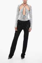 Chloe Embroidered Pants with Flared Leg
