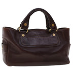 CELINE Hand Bag Leather Wine Red  ep1086