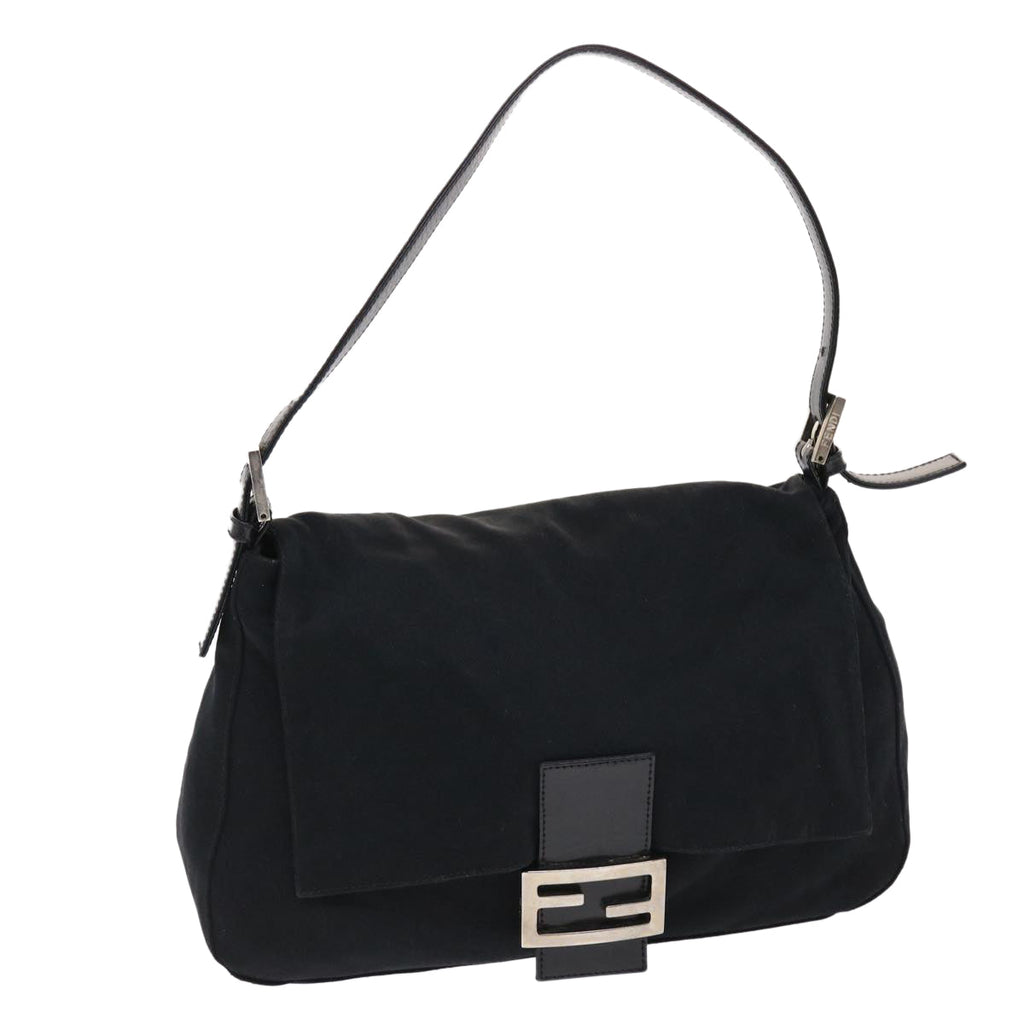 FENDI Mamma Baguette Shoulder Bag Nylon Blackep1270