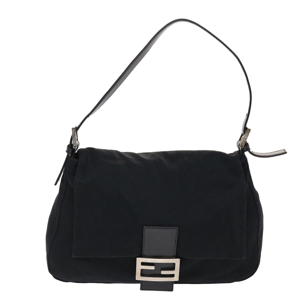 FENDI Mamma Baguette Shoulder Bag Nylon Blackep1270
