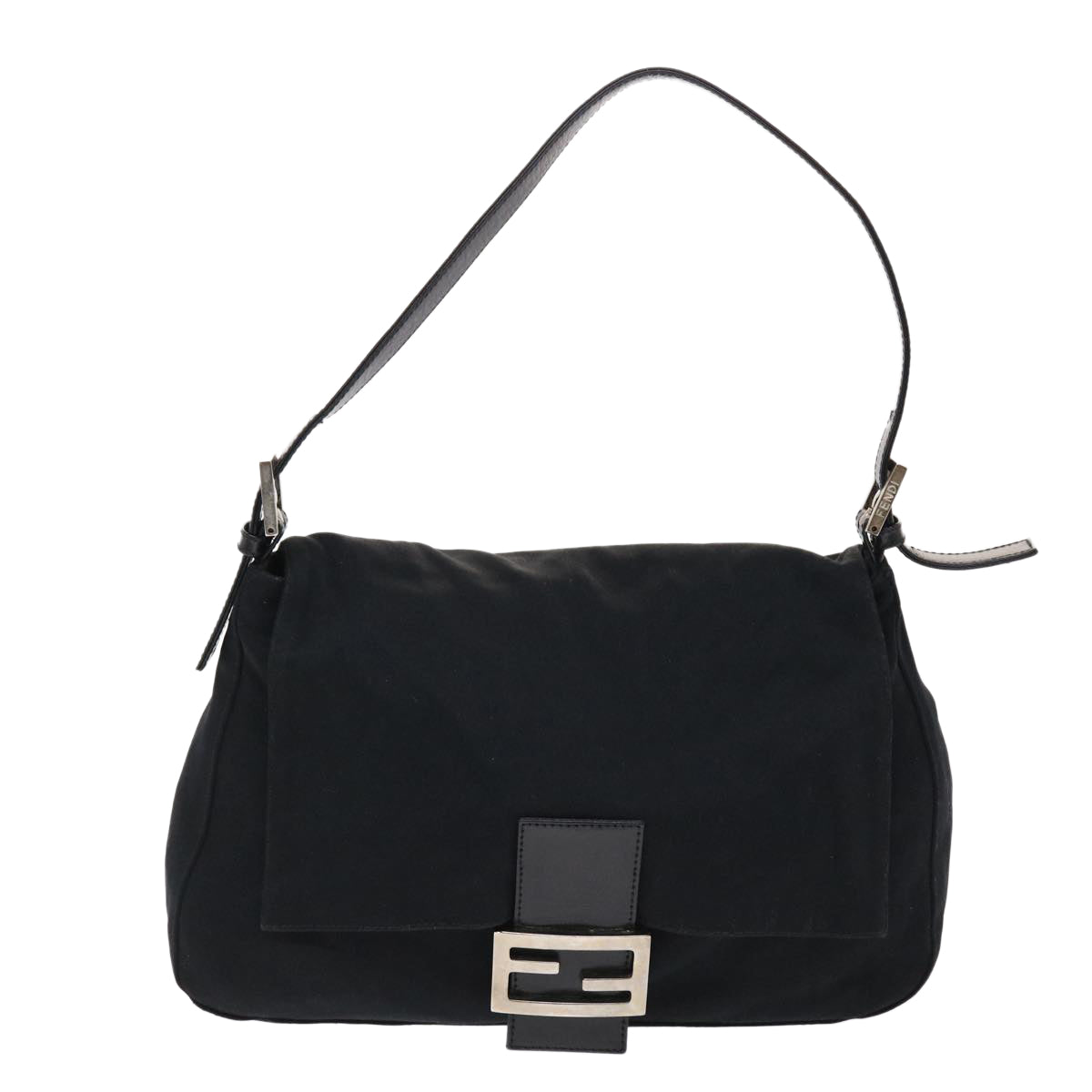 FENDI Mamma Baguette Shoulder Bag Nylon Blackep1270