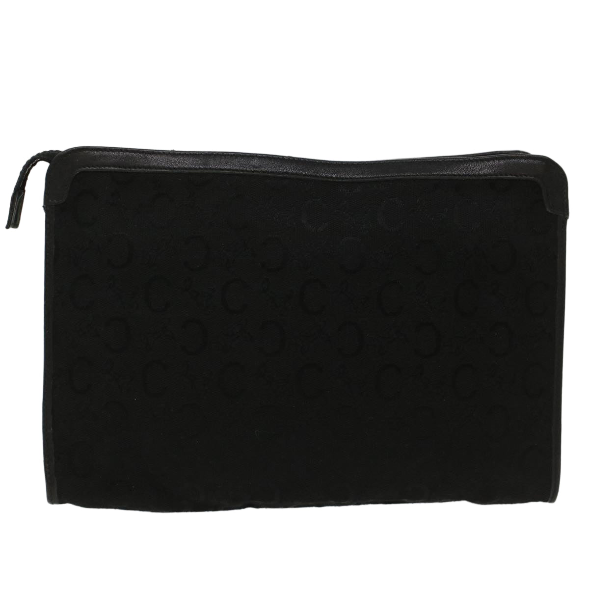 CELINE C Macadam Canvas Clutch Bag Black Auth ep1277