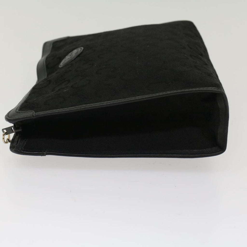 CELINE C Macadam Canvas Clutch Bag Black Auth ep1277