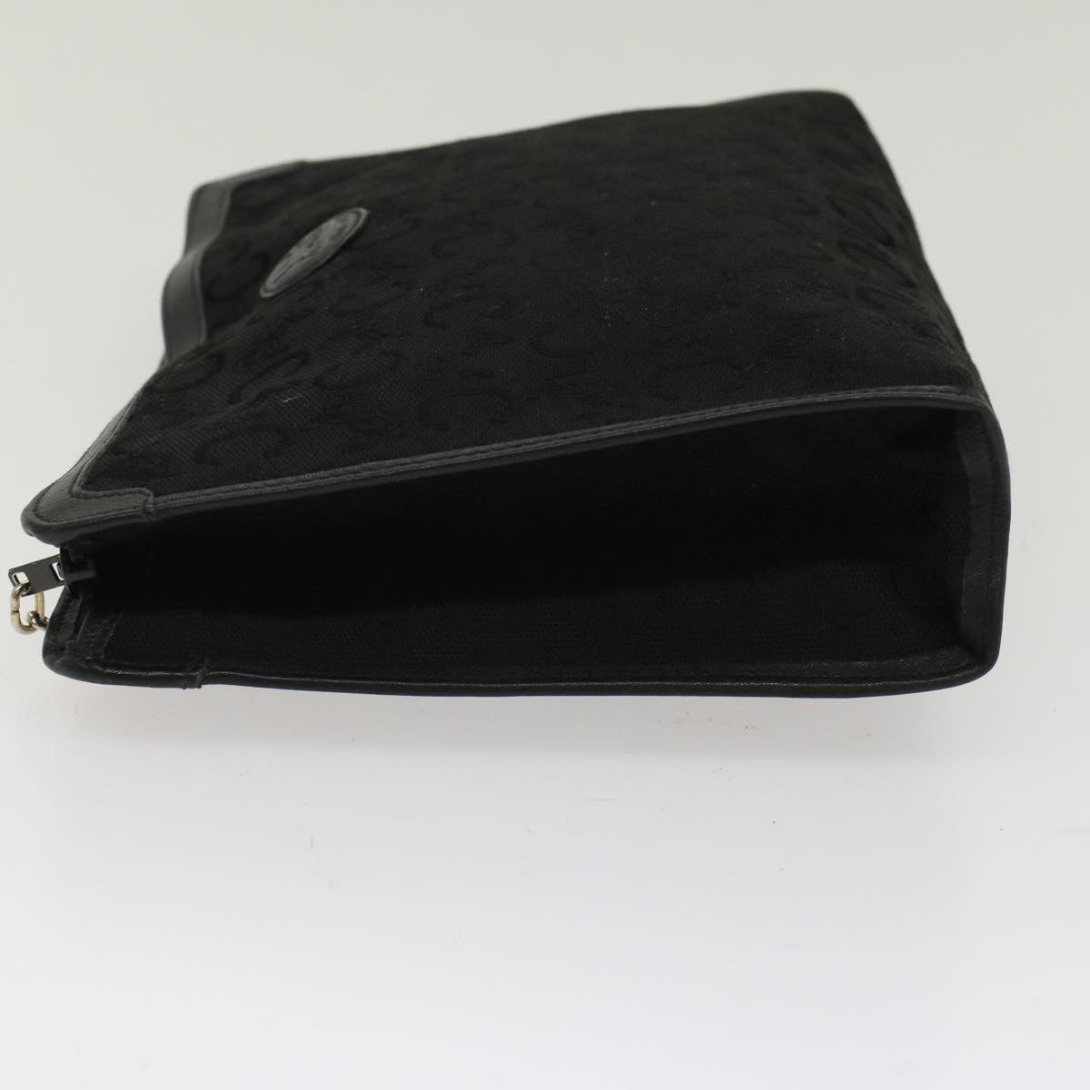 CELINE C Macadam Canvas Clutch Bag Black Auth ep1277