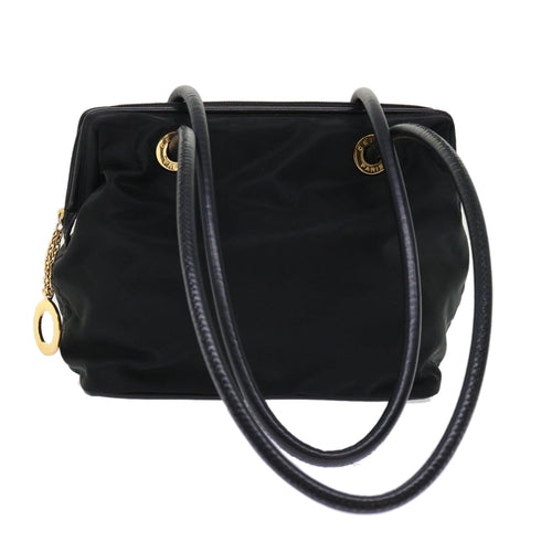 CELINE Shoulder Bag Nylon Leather Black  ep1289