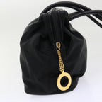 CELINE Shoulder Bag Nylon Leather Black  ep1289