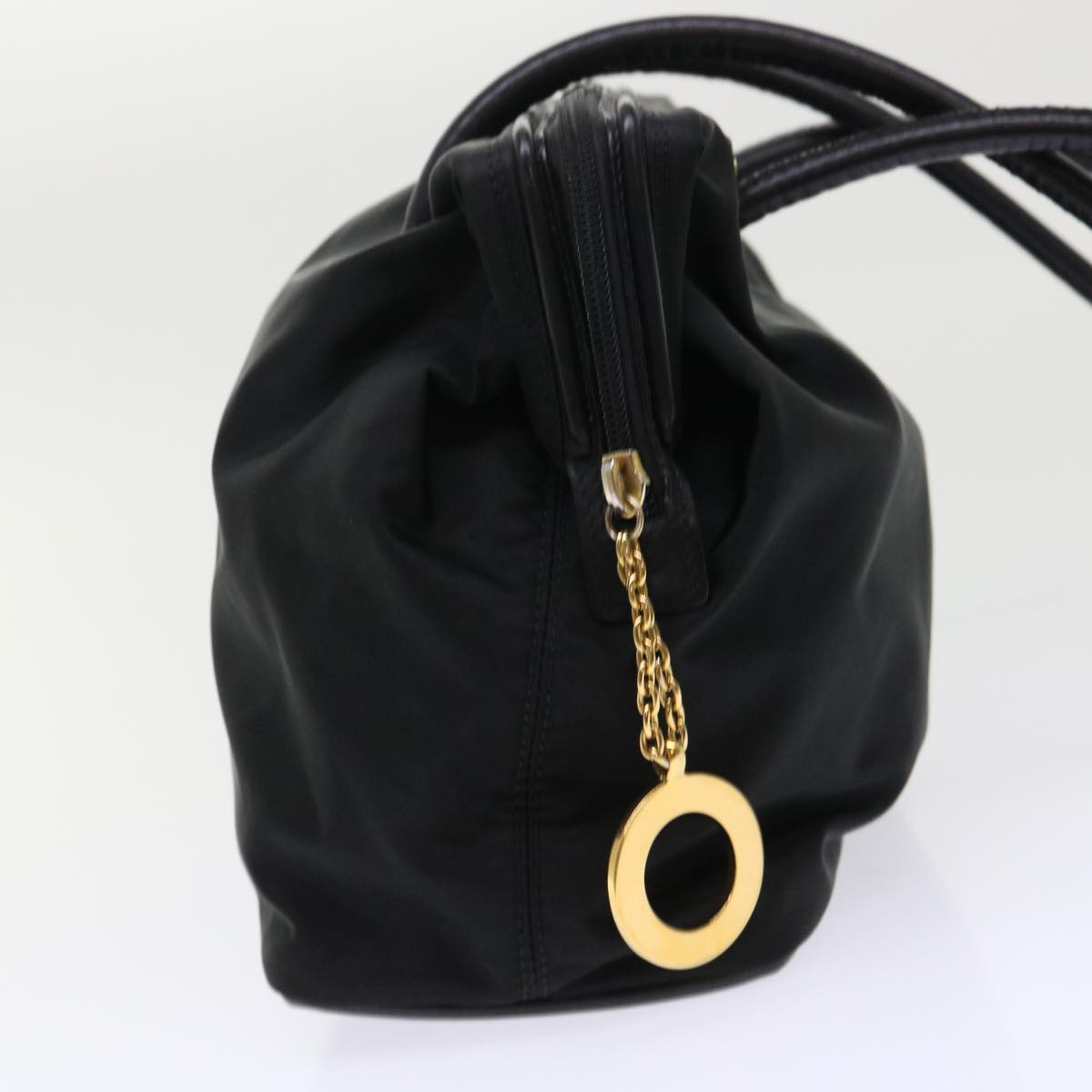 CELINE Shoulder Bag Nylon Leather Black  ep1289