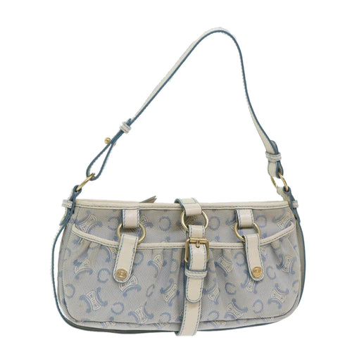 CELINE C Macadam Canvas Shoulder Bag Light Blue  ep1409