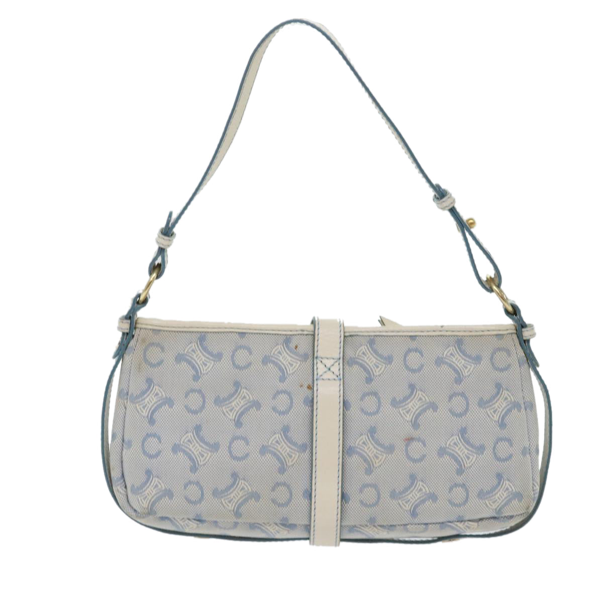 CELINE C Macadam Canvas Shoulder Bag Light Blue  ep1409
