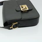 CELINE Horse Carriage Shoulder Bag Leather Black  ep1453
