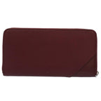 BOTTEGA VENETA Long Wallet Leather Wine Red Auth ep1489