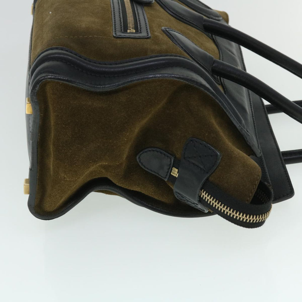 CELINE Luggage Mini Hand Bag Suede Leather Khaki  ep1582