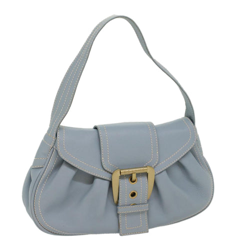 CELINE Shoulder Bag Leather Light Blue  ep1618