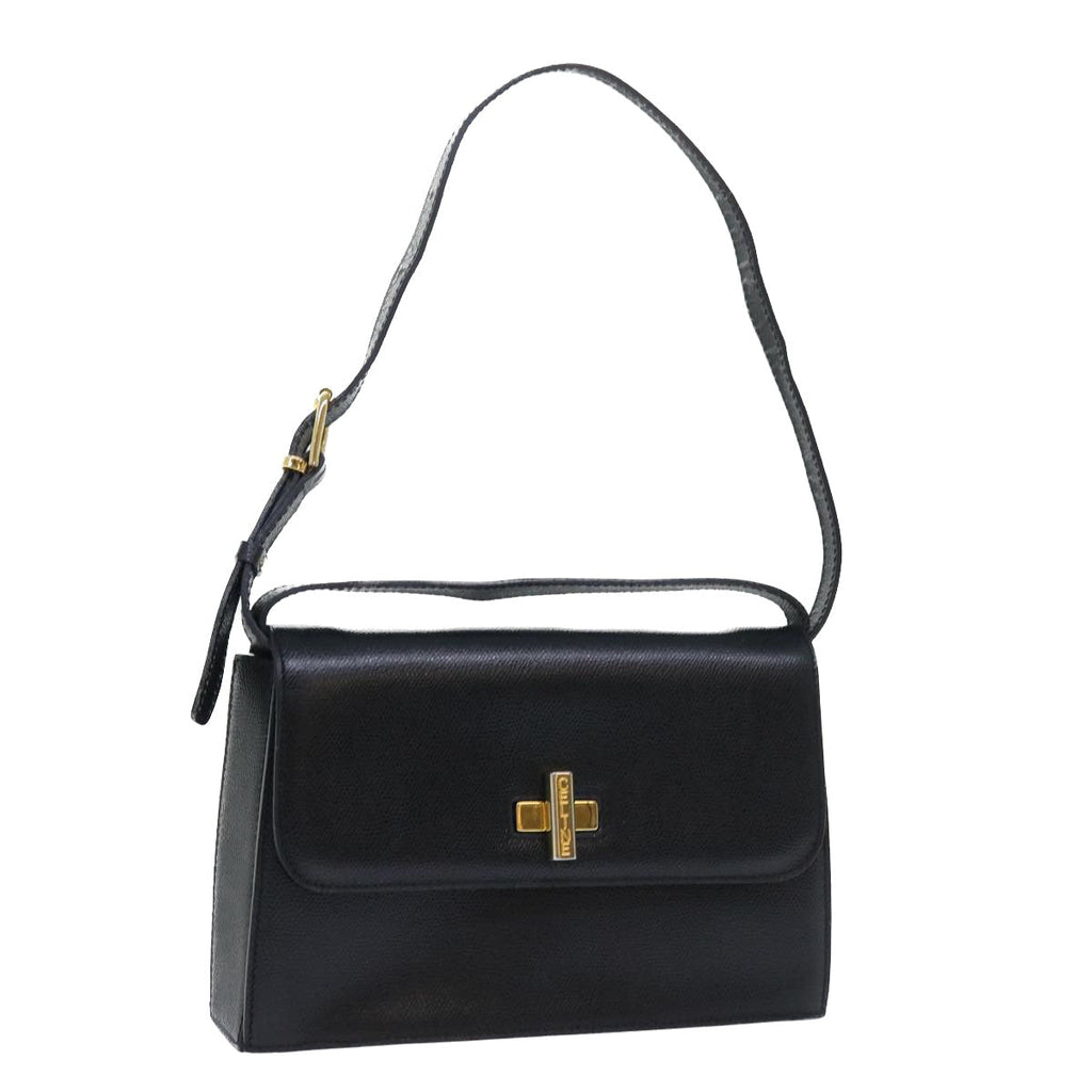 CELINE Shoulder Bag Leather Black Terre Domble  ep1625