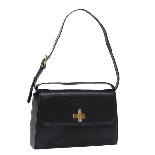 CELINE Shoulder Bag Leather Black Terre Domble  ep1625