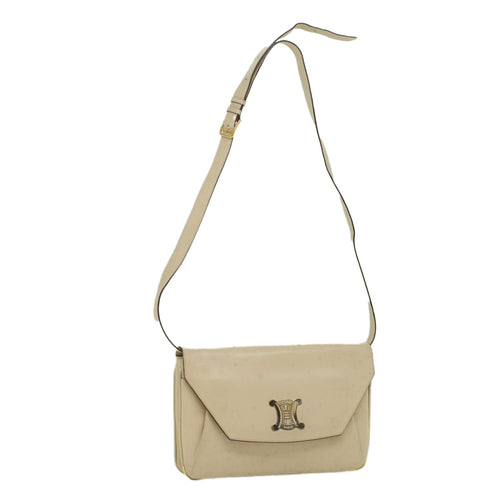 CELINE Shoulder Bag Leather Beige  ep1657