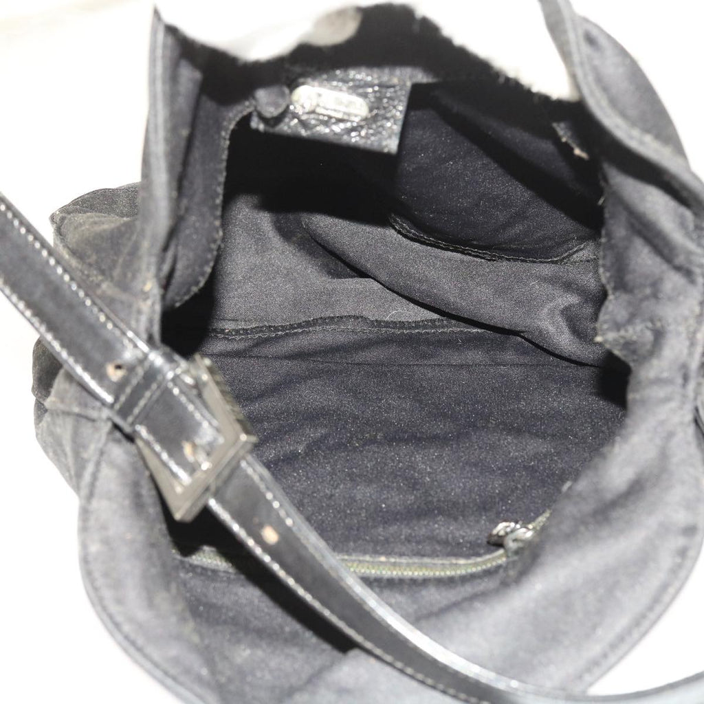 FENDI Mamma Baguette Shoulder Bag Nylon Blackep1775