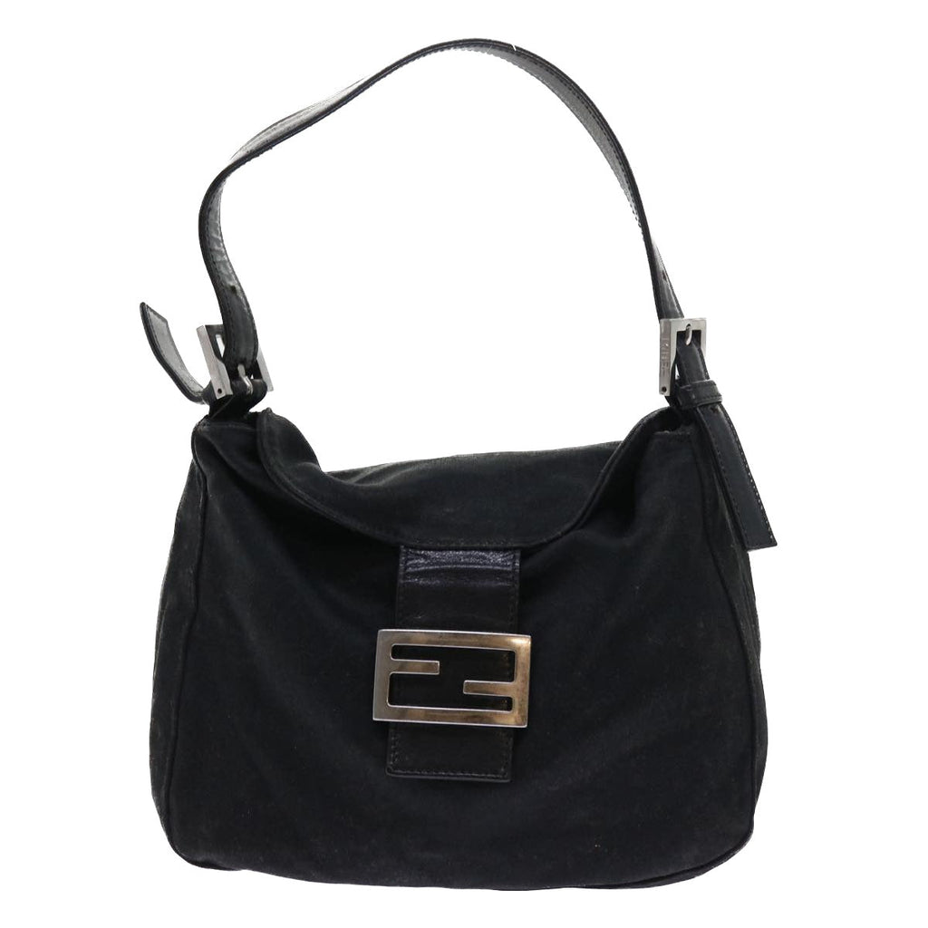 FENDI Mamma Baguette Shoulder Bag Nylon Blackep1775