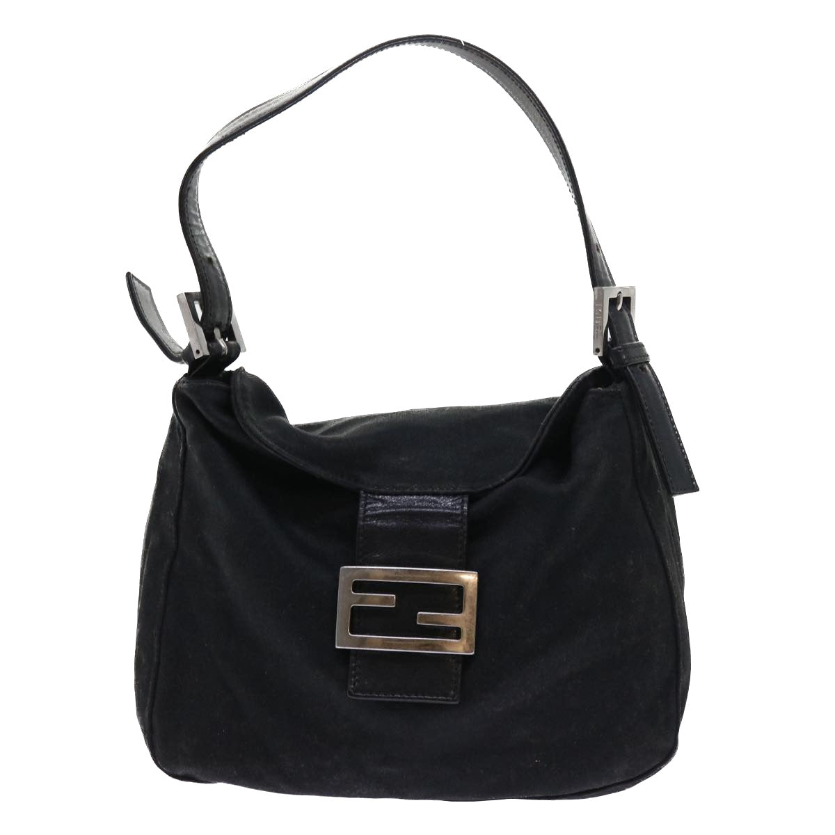 FENDI Mamma Baguette Shoulder Bag Nylon Blackep1775