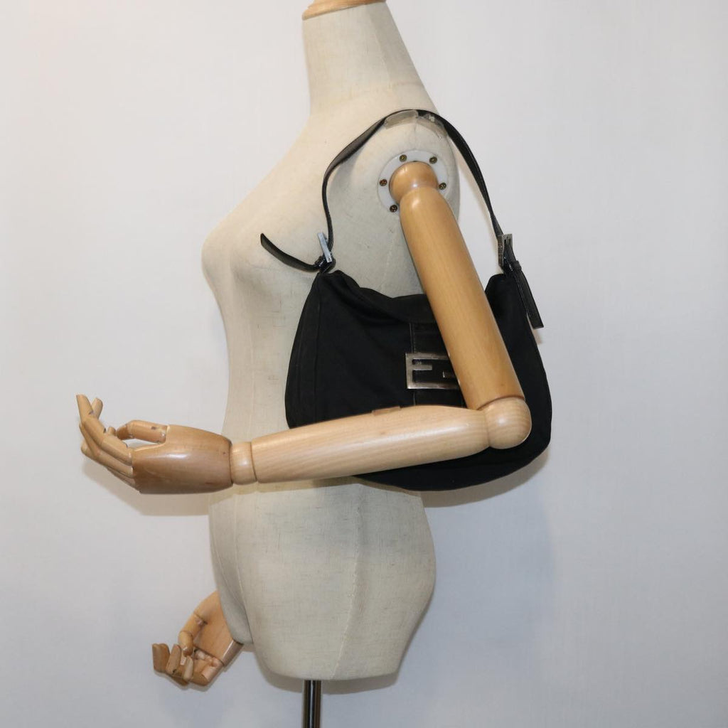 FENDI Mamma Baguette Shoulder Bag Nylon Blackep1775