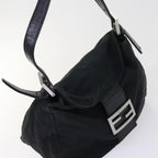 FENDI Mamma Baguette Shoulder Bag Nylon Blackep1775